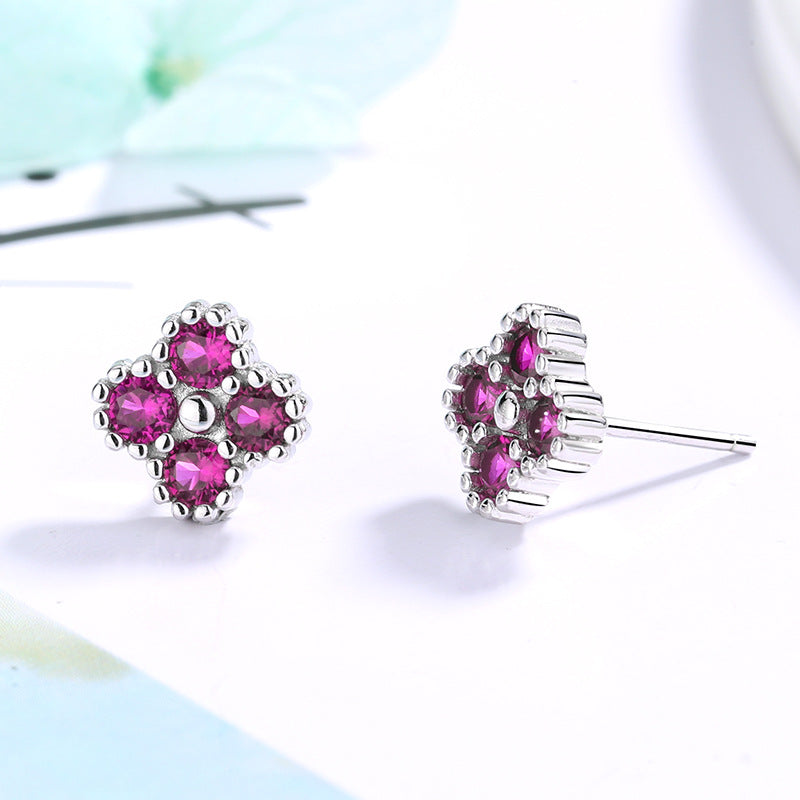 Women's earrings with multilayer floral design and sparkling zirconia Tom Cottons