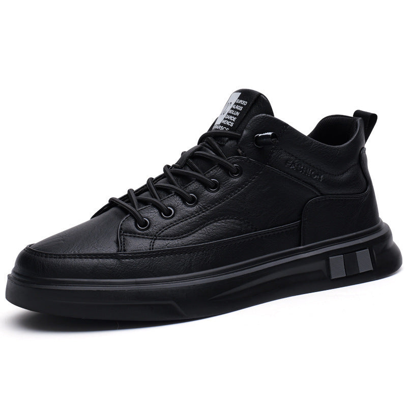 Women's sporty leather sneakers with breathable sole