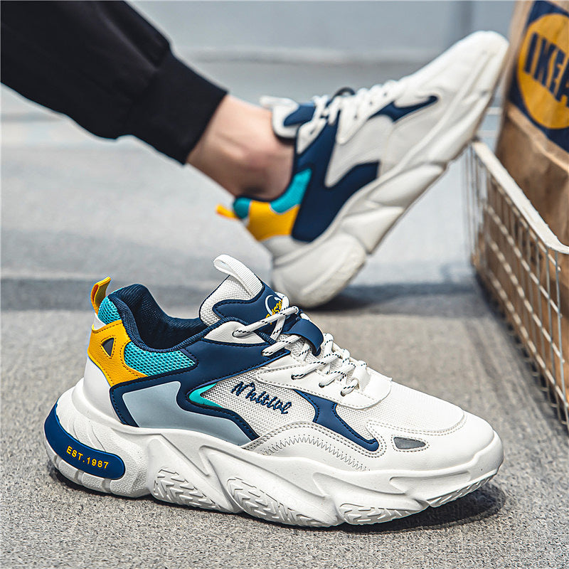 Modern chunky sneakers for women with breathable surface structure