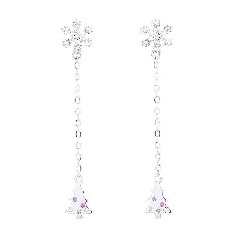 Women’s earrings with sparkling snowflake pendant and chain embellishment Tom Cottons