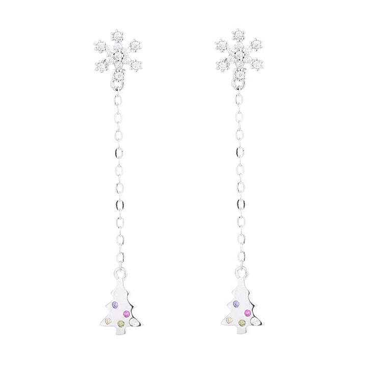Women’s earrings with sparkling snowflake pendant and chain embellishment Tom Cottons
