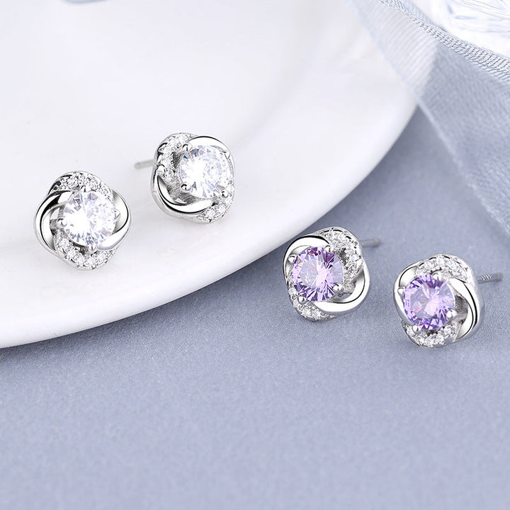 Women's earrings with sparkling cubic zirconia and elegant cable design Tom Cottons