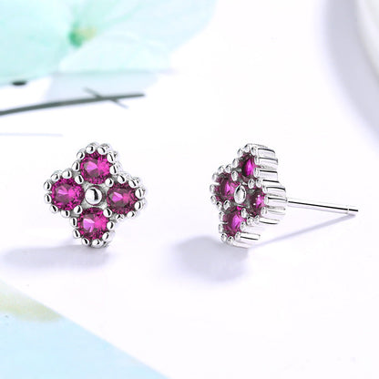 Women's earrings with multilayer floral design and sparkling zirconia Tom Cottons