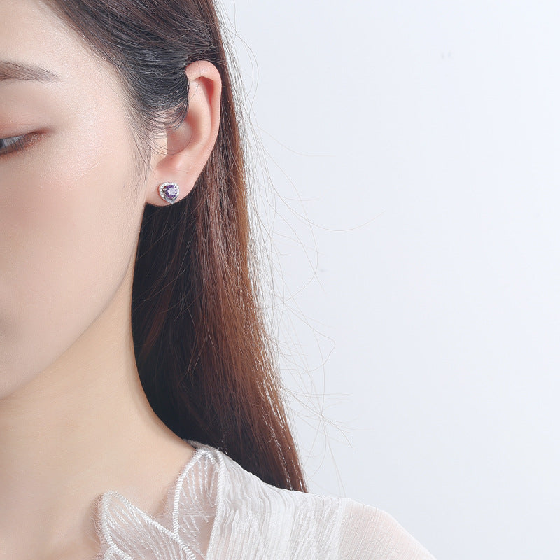 Women's earrings in heart-shaped design with sparkling zirconia Tom Cottons