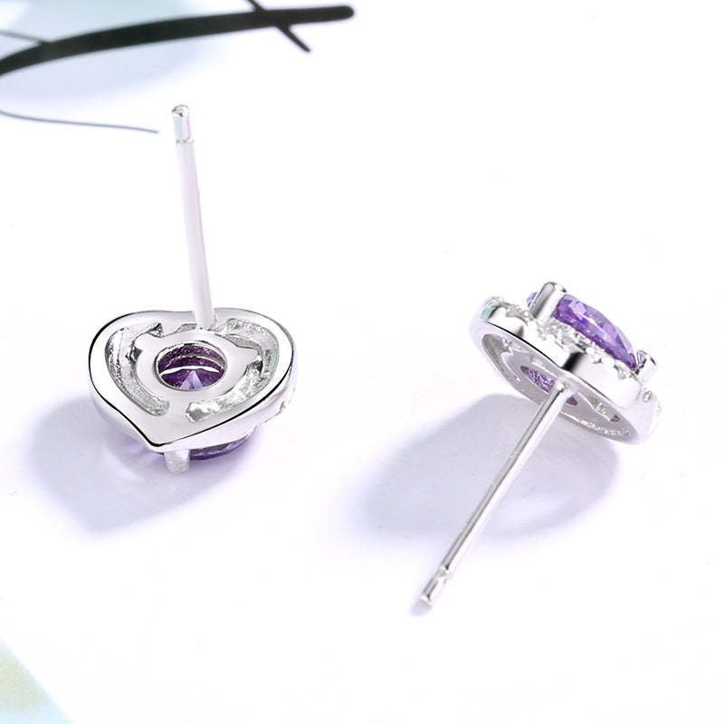 Women's earrings in heart-shaped design with sparkling zirconia Tom Cottons