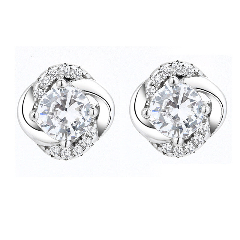 Women's earrings with sparkling cubic zirconia and elegant cable design Tom Cottons