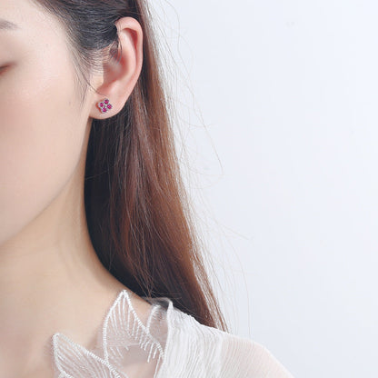 Women's earrings with multilayer floral design and sparkling zirconia Tom Cottons