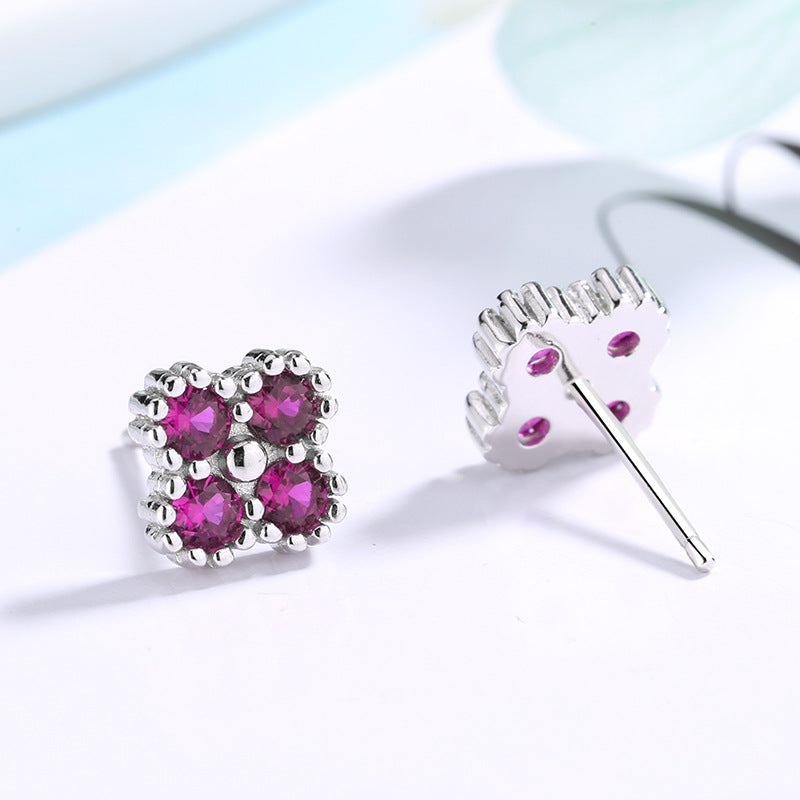 Women's earrings with multilayer floral design and sparkling zirconia Tom Cottons