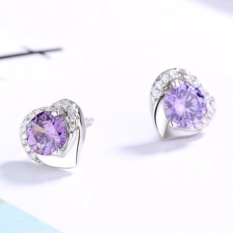 Women's earrings in heart-shaped design with sparkling zirconia Tom Cottons