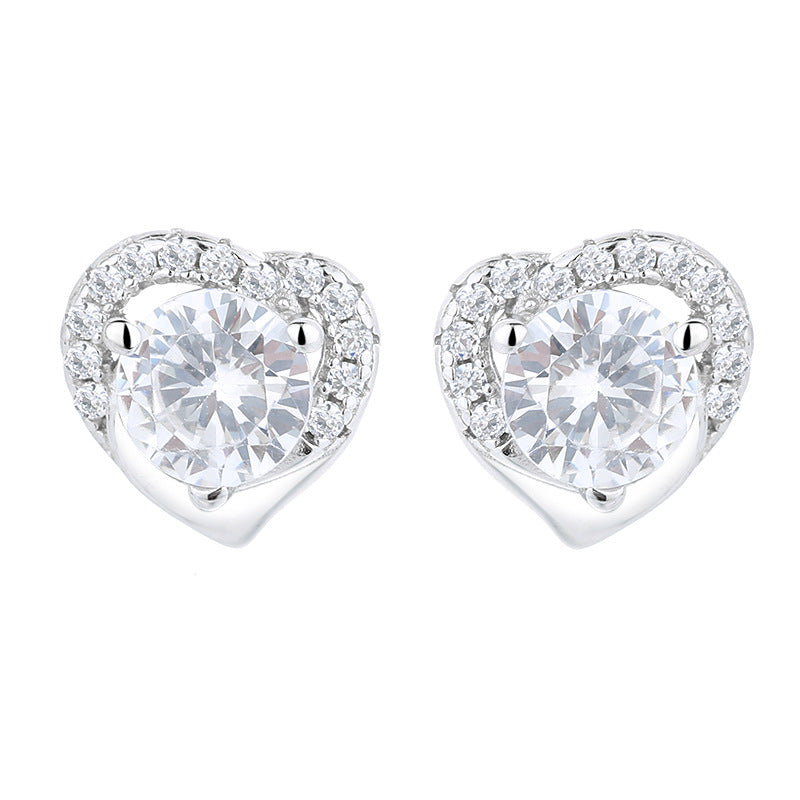 Women's earrings in heart-shaped design with sparkling zirconia Tom Cottons