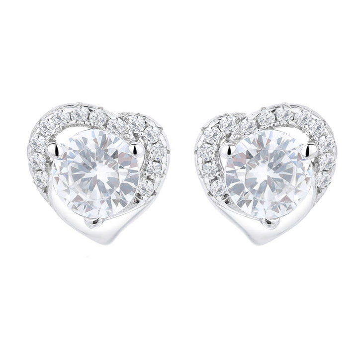 Women's earrings in heart-shaped design with sparkling zirconia Tom Cottons
