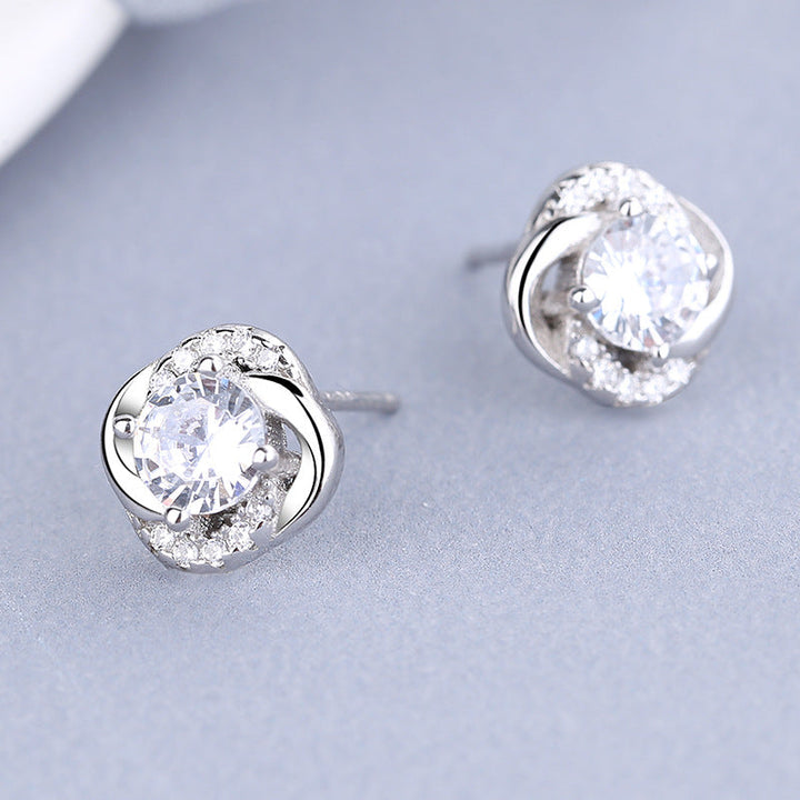 Women's earrings with sparkling cubic zirconia and elegant cable design Tom Cottons
