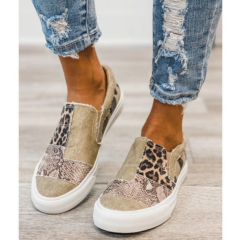 Women's fashionable Slip-On Sneakers with various animal patterns