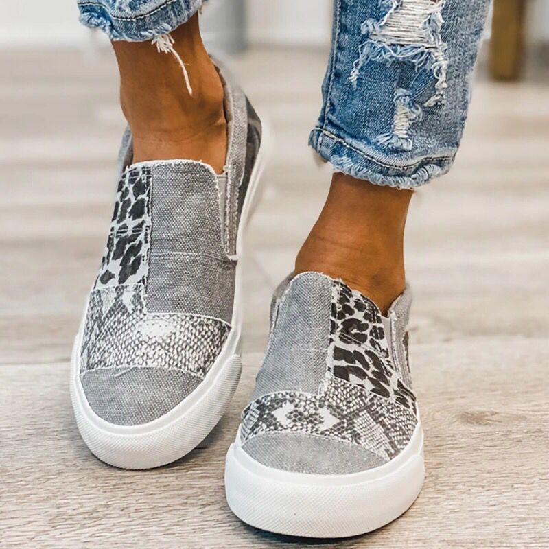 Women's fashionable Slip-On Sneakers with various animal patterns