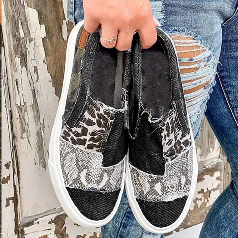Women's fashionable Slip-On Sneakers with various animal patterns