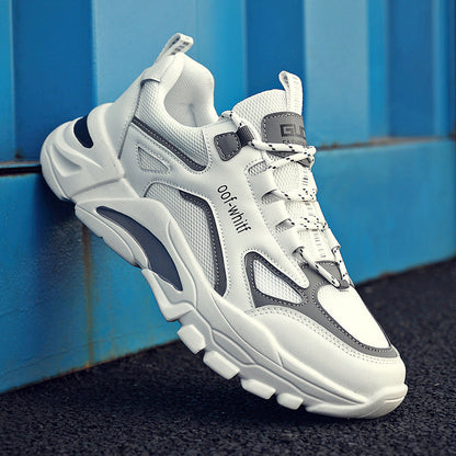 Ladies sporty sneakers with cushioning sole and breathable surface structure