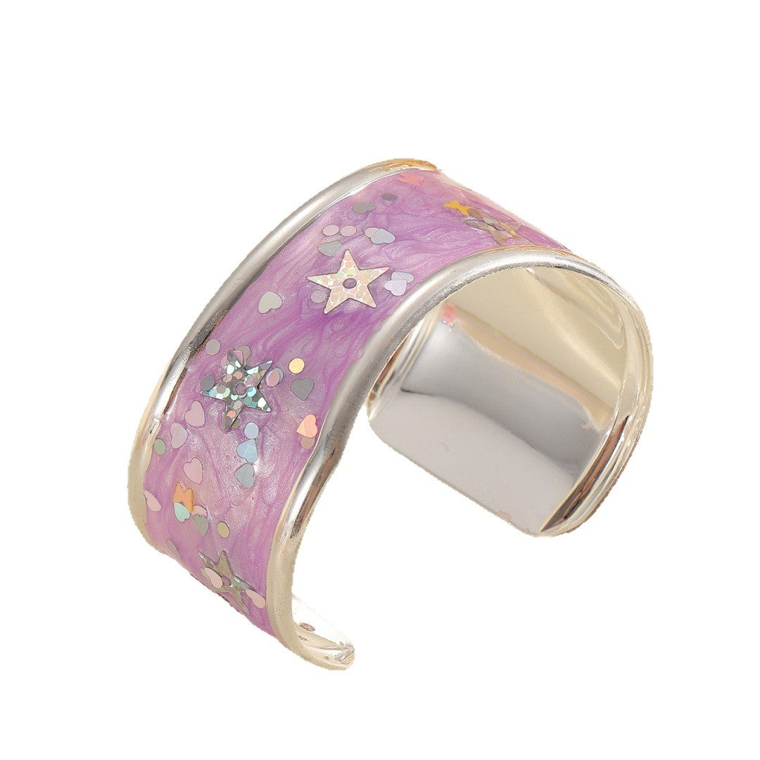 Women Open Bangle with Sparkling Star Motif Tom Cottons