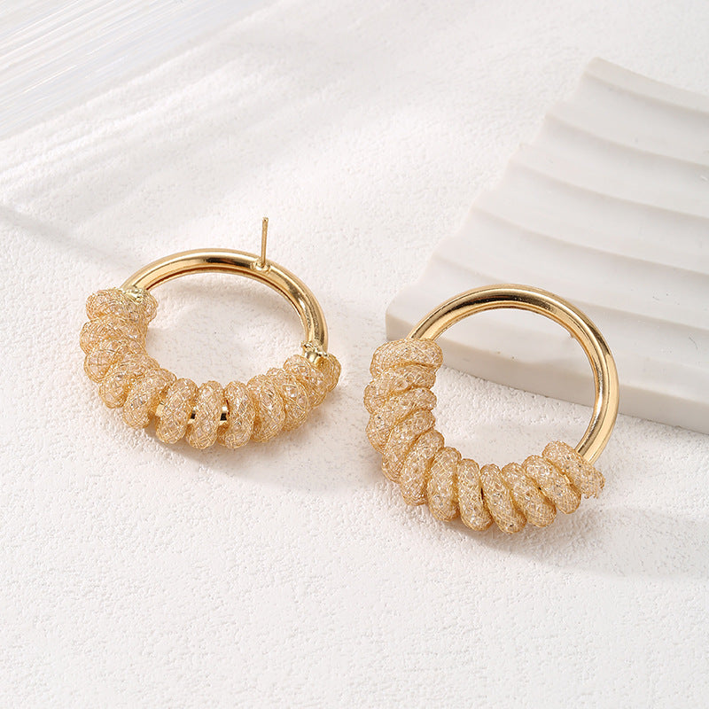 Women's Hanging Earrings with Artistic Spiral Structure Tom Cottons