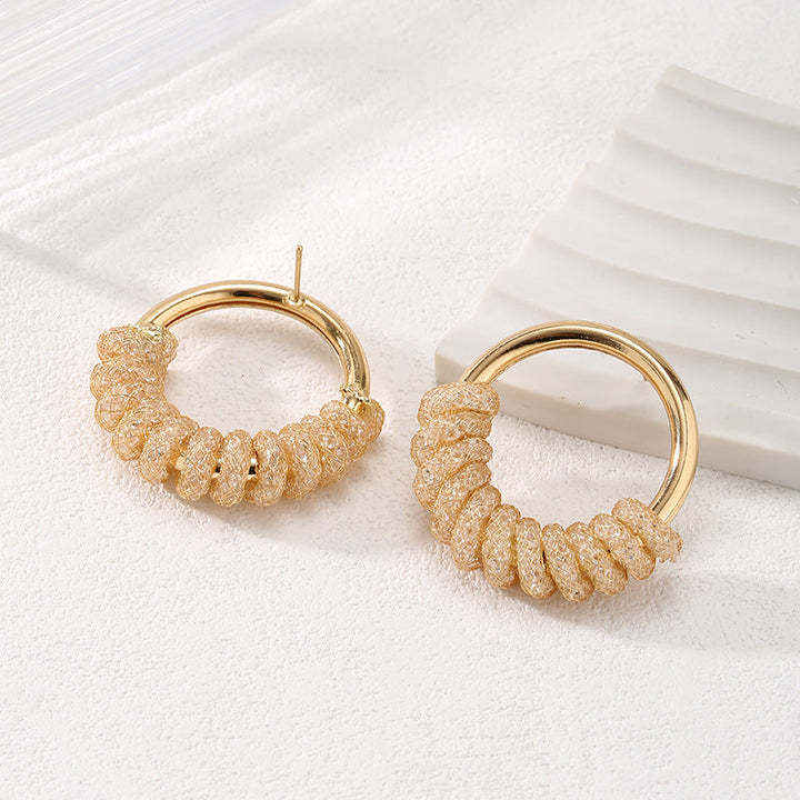 Women's Hanging Earrings with Artistic Spiral Structure Tom Cottons