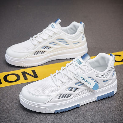 Fashion sneakers for ladies with breathable mesh inserts and flexible insole