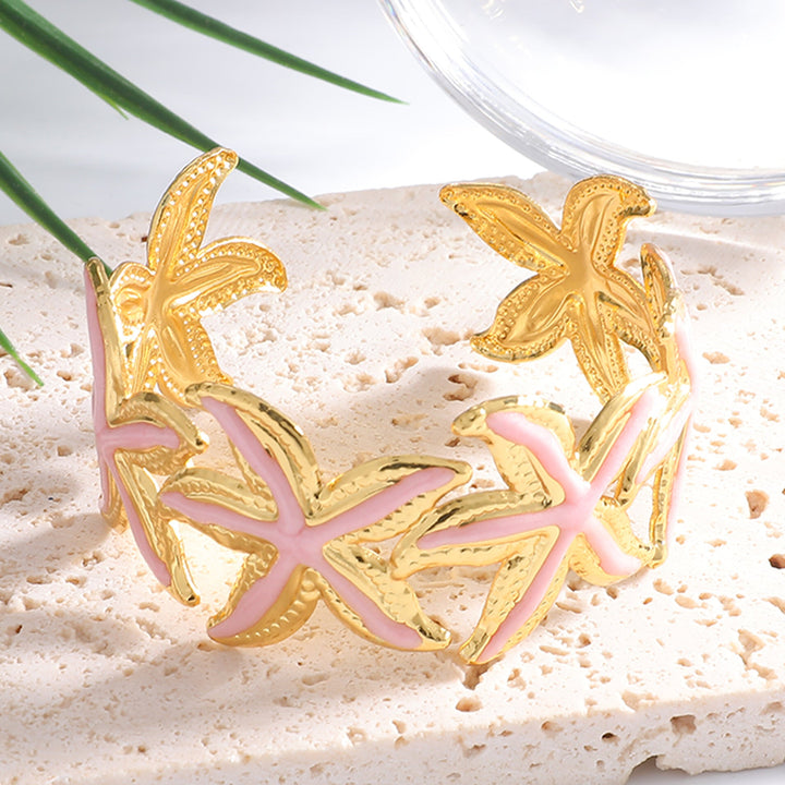 Ladies Open Cuff Bracelet with Expressive Star Motif Tom Cottons
