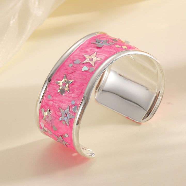 Women Open Bangle with Sparkling Star Motif Tom Cottons