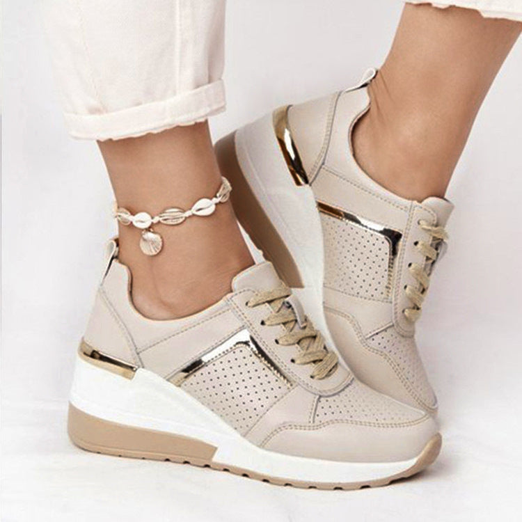 Women's fashionable sneakers with breathable upper material and stable sole