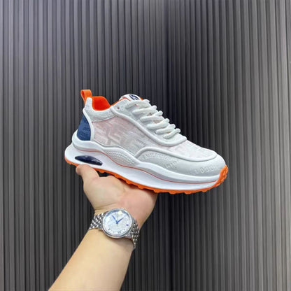 Women's sporty sneakers with flexible cushioning system and innovative surface structure