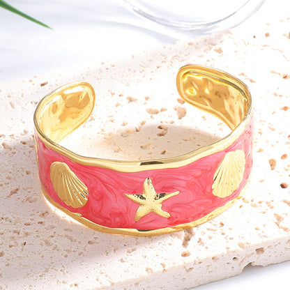 Women's Bangle with Maritime Shell and Starfish Design Tom Cottons