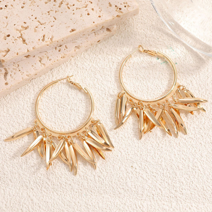 Women Hanging Earrings with Elegant Decorative Leaf Design Tom Cottons