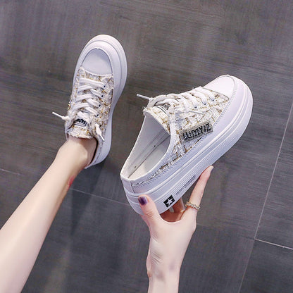 Women's Comfortable Sneakers with Fashionable Checkerboard Pattern