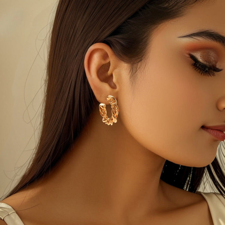 Women High-Quality Earrings with Braided Design Tom Cottons