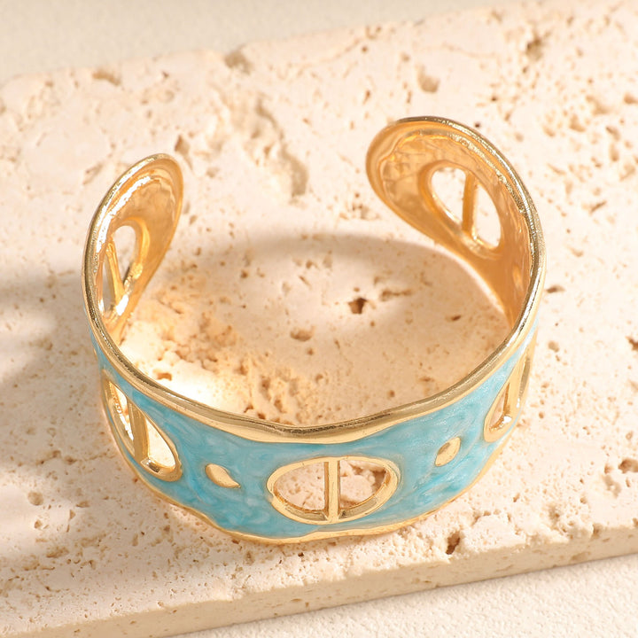 Women Open Cuff Bracelet with Artistic Snake Design Tom Cottons