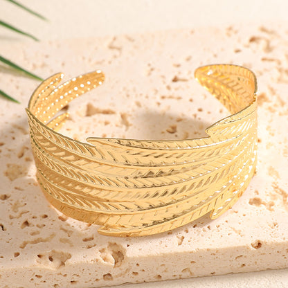 Ladies Open Bangle with Artistic Coral Pattern Tom Cottons