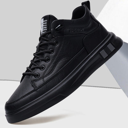 Women's sporty leather sneakers with breathable sole