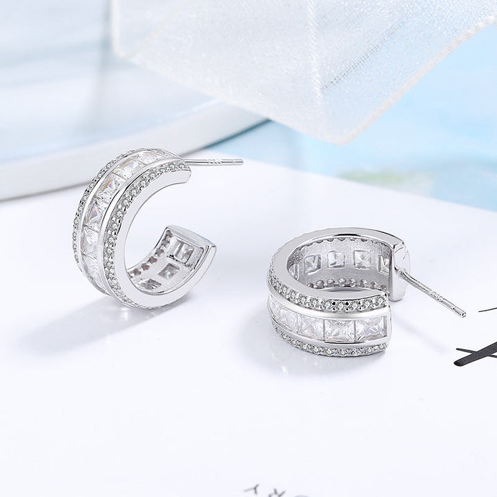 Women's stud earrings with elegant crystal and zirconia embellishment Tom Cottons