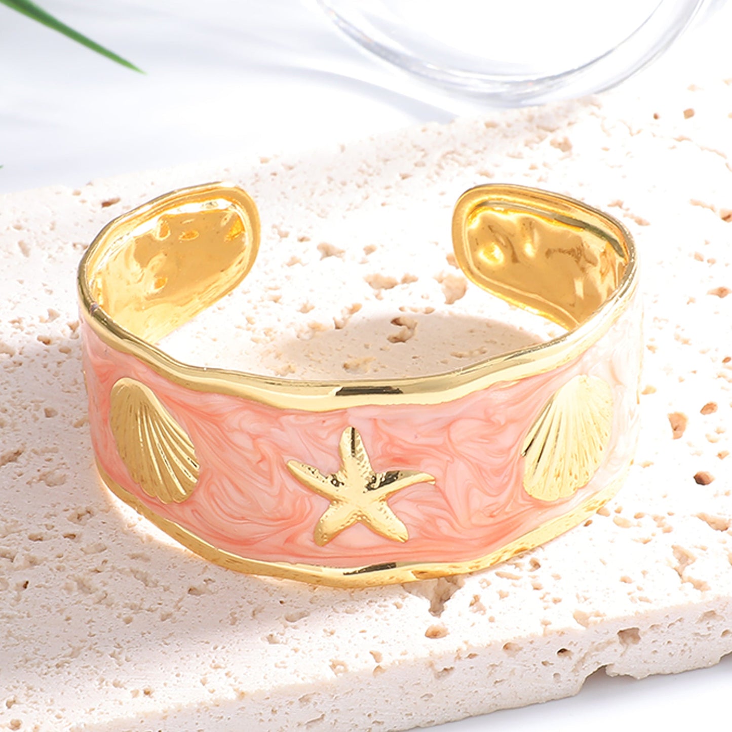 Women's Bangle with Maritime Shell and Starfish Design Tom Cottons