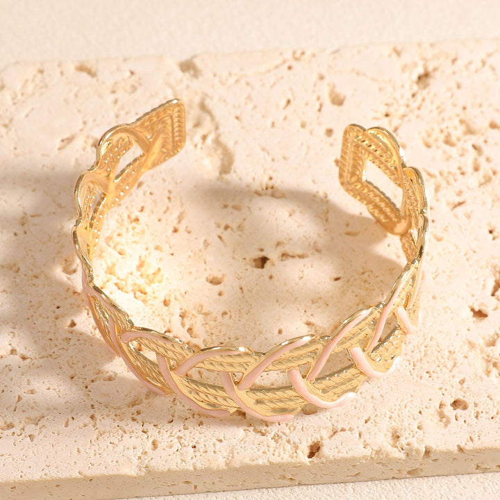 Women Open Bangle with Artistic Braiding Pattern Tom Cottons