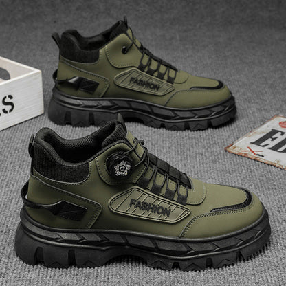 Robust women's outdoor sneakers with innovative quick-lacing system