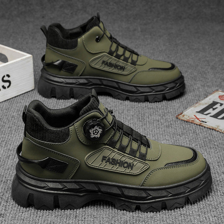 Robust women's outdoor sneakers with innovative quick-lacing system