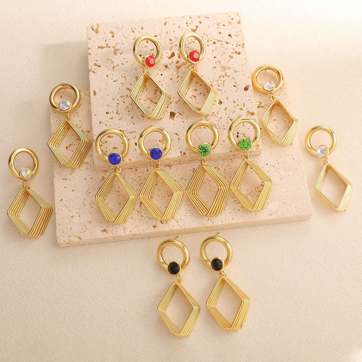 Women's Design Earrings with Geometric Wire Motif Tom Cottons