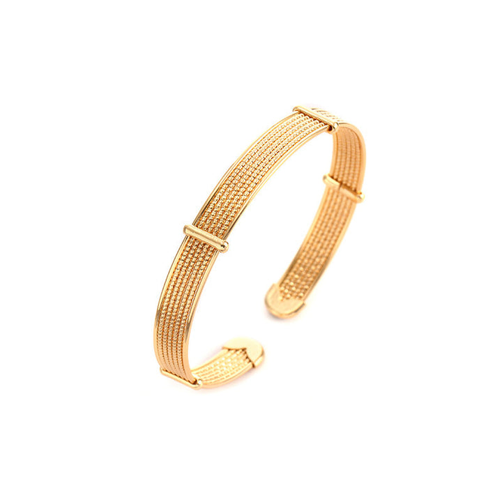 Ladies Open Bangle with Elegant Structure Design Tom Cottons