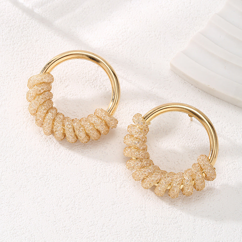 Women's Hanging Earrings with Artistic Spiral Structure Tom Cottons