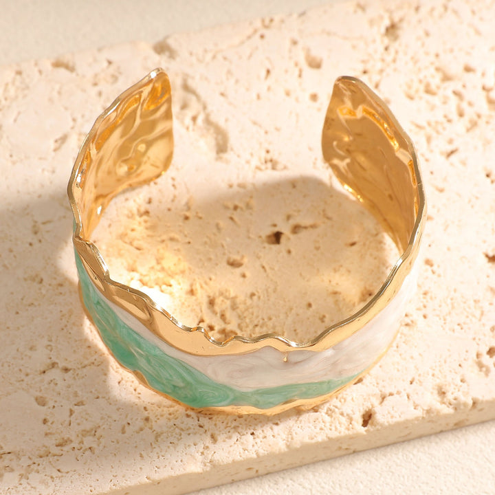 Women Open Cuff Bracelet with Artistic Snake Design Tom Cottons