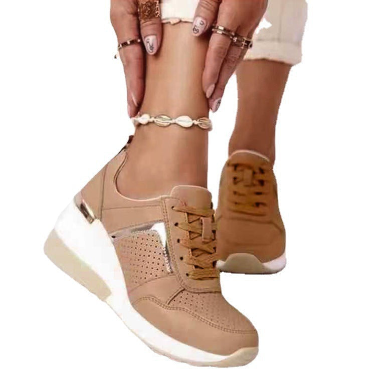 Women's fashionable sneakers with breathable upper material and stable sole