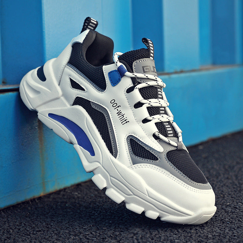 Ladies sporty sneakers with cushioning sole and breathable surface structure