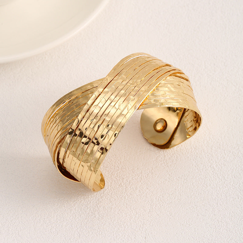 Ladies Open Bangle with Artistic Fold Design Tom Cottons
