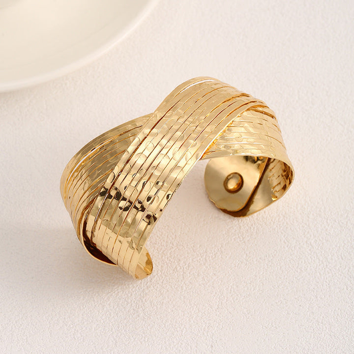 Ladies Open Bangle with Artistic Fold Design Tom Cottons