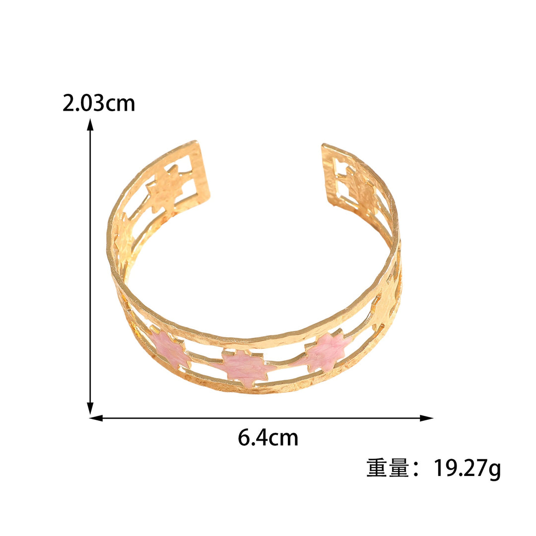 Women's Open Bangle with Elegant Leaf Design Tom Cottons