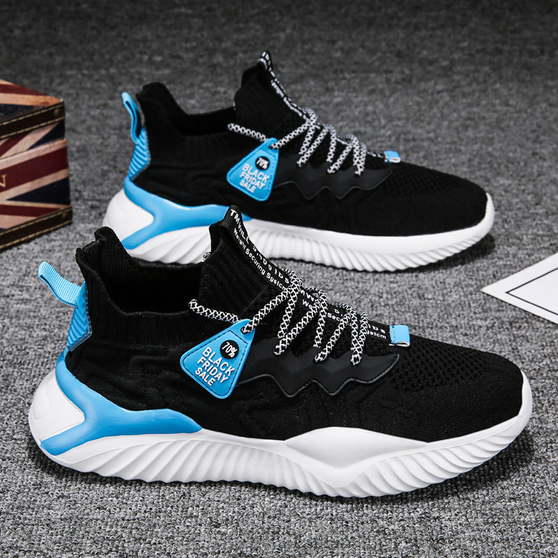 Women's sports shoes with elastic upper material, non-slip sole, and high comfort.